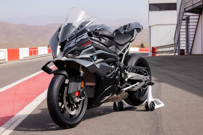 BMW S 1000 RR front left static on track